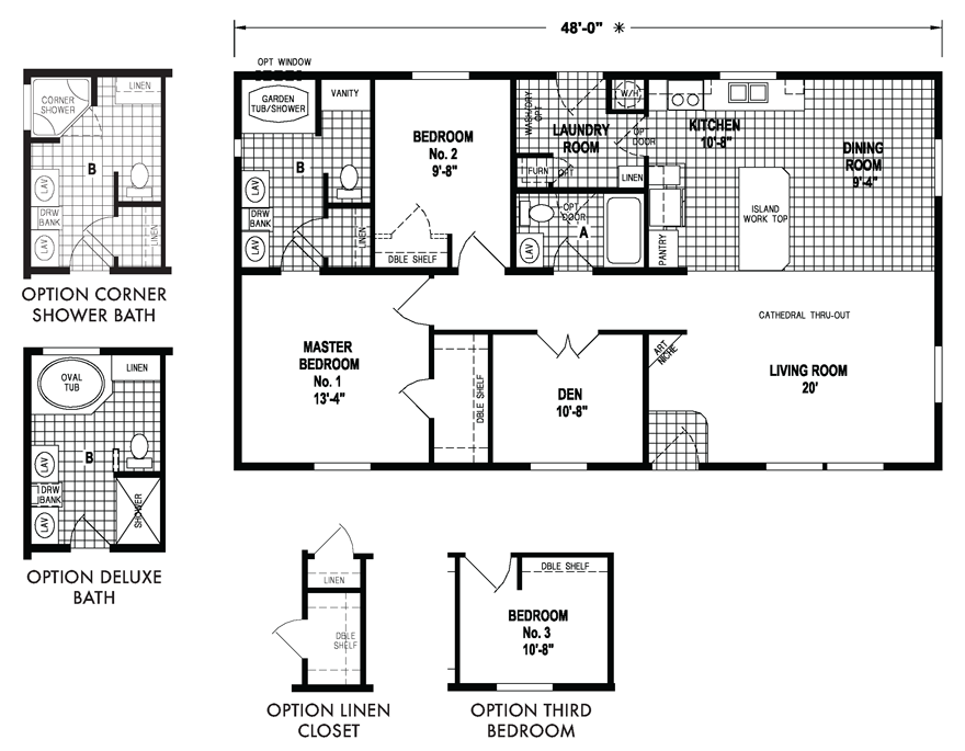 Athena 28 X 48 1296 sqft Mobile Home | Factory Expo Home ...